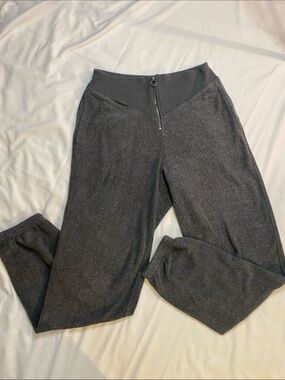 aerie Charcoal Gray Cozy Track Pants with Front Zip